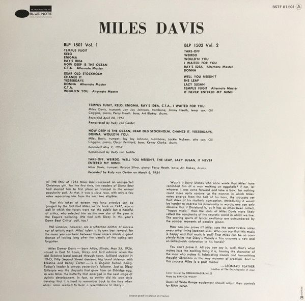Miles Davis - Volume 1 | Blue Note (BSTF 81.501) - 2