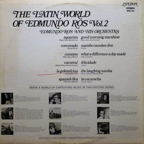 Edmundo Ros & His Orchestra - The Latin World Of Edmundo Ros Vol. 2 | London Records (SPA 114) - 2 Edmundo Ros & His Orchestra - The Latin World Of Edmundo Ros Vol. 2 | London Records (SPA 114) - 2