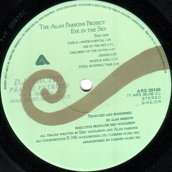The Alan Parsons Project - Eye In The Sky | Arista (ARS 39148) - 3