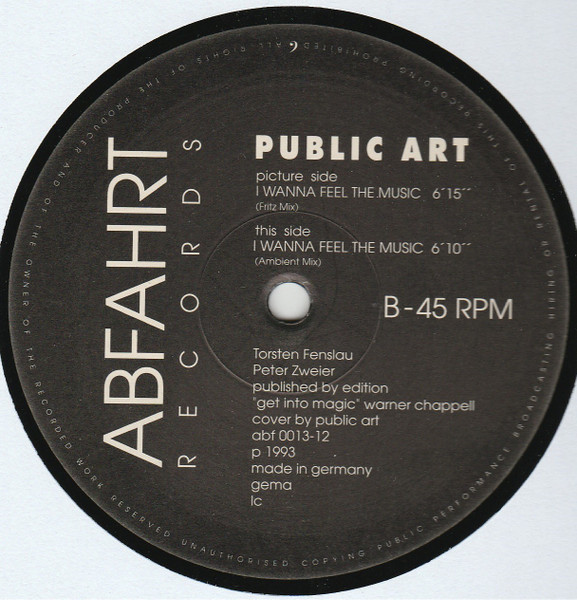 Public Art - I Wanna Feel The Music | Abfahrt Records (ABF 0013-12) - 4 Public Art - I Wanna Feel The Music | Abfahrt Records (ABF 0013-12) - 4