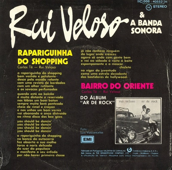 Rui Veloso E A Banda Sonora - Rapariguinha Do Shopping | EMI (11C 008 - 40 552 H) - 2