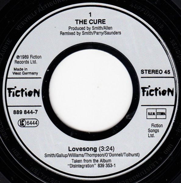 The Cure - Lovesong | Fiction Records (889 844-7) - 3