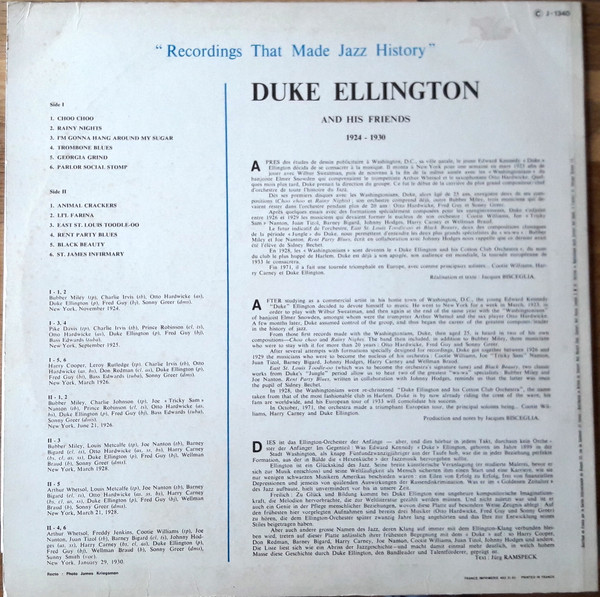 Duke Ellington - Duke Ellington and his Friends 1924-1928 | Concert Hall (J 1340) - 2