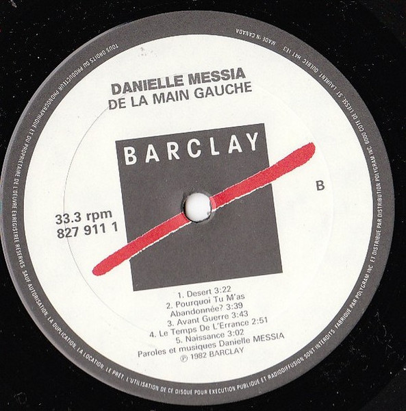 Danielle Messia - De La Main Gauche | Barclay (827 911 1) - 4