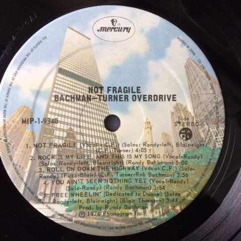 Bachman-Turner Overdrive - Not Fragile | Mercury (MIP-1-9340) - 2 Bachman-Turner Overdrive - Not Fragile | Mercury (MIP-1-9340) - 2