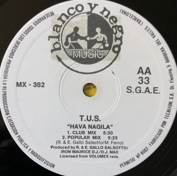 T.U.S. - Hava Nagila | Blanco Y Negro (MX-382) - 2 T.U.S. - Hava Nagila | Blanco Y Negro (MX-382) - 2