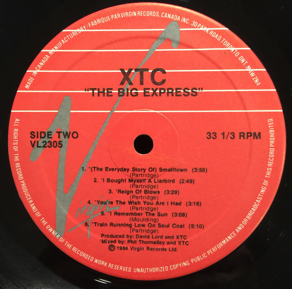 XTC - The Big Express [Vinyl] | Virgin (VL2305) - 4