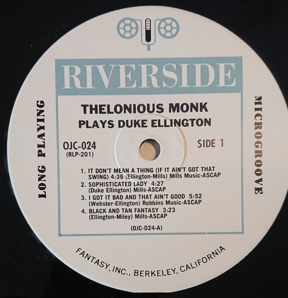 Thelonious Monk - Thelonious Monk Plays Duke Ellington | Original Jazz Classics (OJC-024) - 3 Thelonious Monk - Thelonious Monk Plays Duke Ellington | Original Jazz Classics (OJC-024) - 3