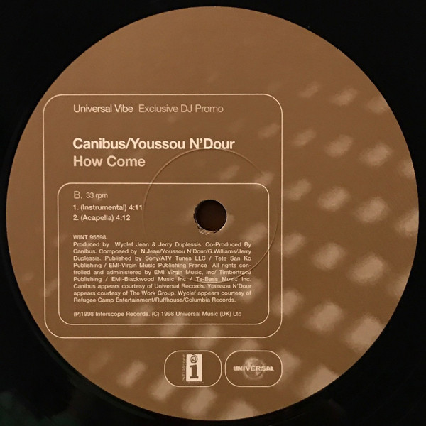 Canibus / Youssou N'Dour - How Come | Universal (WINT 95598) - 3