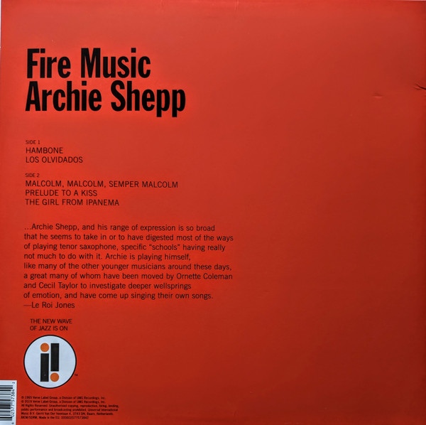 Archie Shepp - Fire Music | Impulse! (000602577573842) - 2
