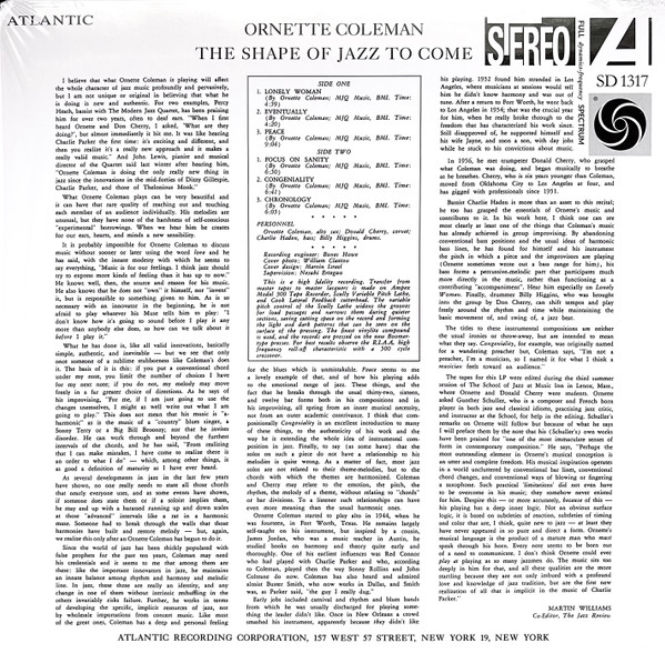 Ornette Coleman - The Shape Of Jazz To Come | Atlantic (SD 1317) - main