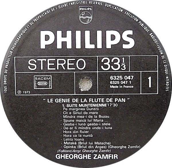 Gheorghe Zamfir - Le Génie De La Flûte De Pan | Philips (6325 047) - 3