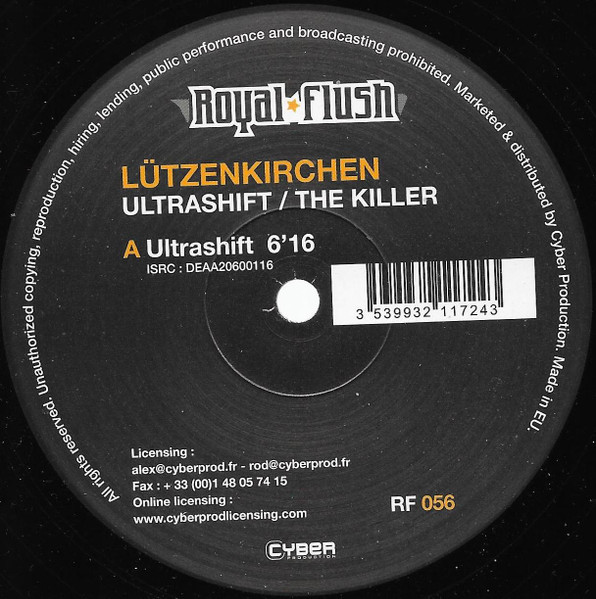 Tobias Lützenkirchen - Ultrashift / The Killer | Royal Flush Records (RF 056)