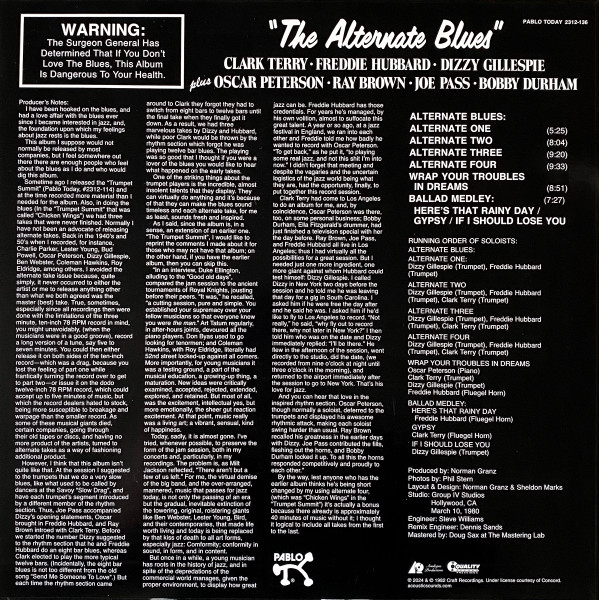 Clark Terry , Freddie Hubbard , Dizzy Gillespie Plus Oscar Peterson - The Alternate Blues | Analogue Productions (APJ 152) - 3