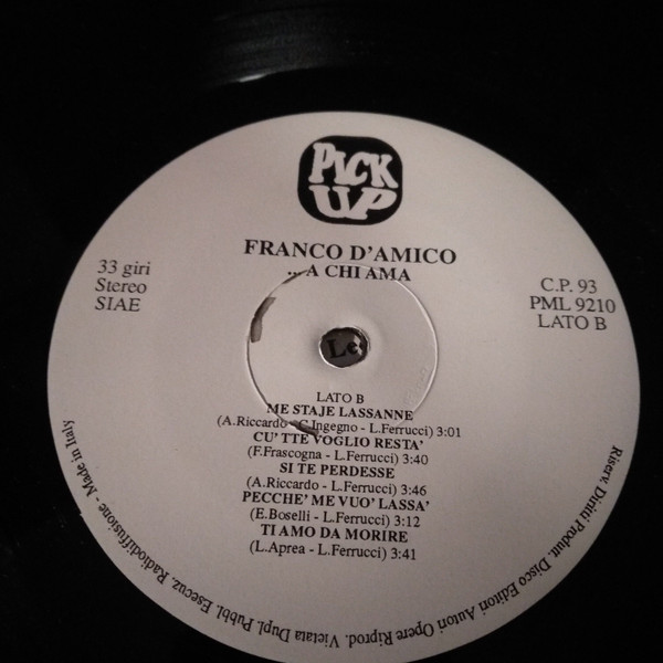 Franco D'Amico - ...A Chi Ama | Pick Up (PML 9210) - 3 Franco D'Amico - ...A Chi Ama | Pick Up (PML 9210) - 3