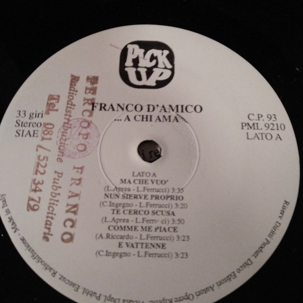 Franco D'Amico - ...A Chi Ama | Pick Up (PML 9210) - 4 Franco D'Amico - ...A Chi Ama | Pick Up (PML 9210) - 4