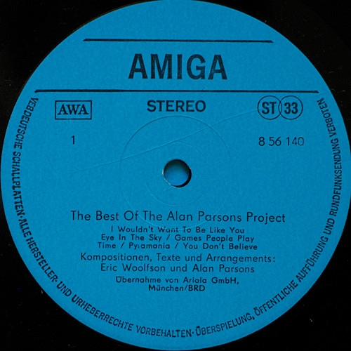 The Alan Parsons Project - The Best Of The Alan Parsons Project | AMIGA (8 56 140) - 3 The Alan Parsons Project - The Best Of The Alan Parsons Project | AMIGA (8 56 140) - 3