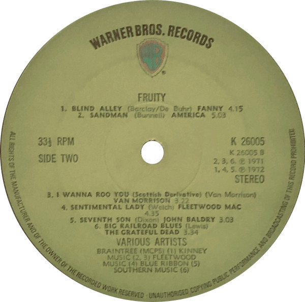 Various - Fruity | Warner Bros. Records (K 26005) - 4