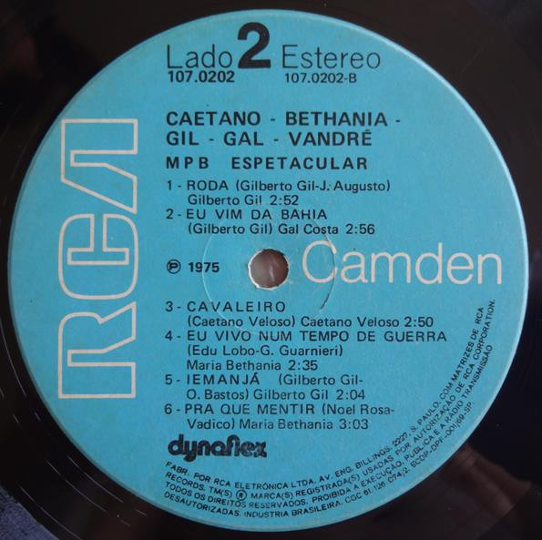 Maria Bethânia , Gilberto Gil , Gal Costa , Geraldo Vandré , Caetano Veloso - MPB Espetacular | RCA Camden (107.0202) - 2