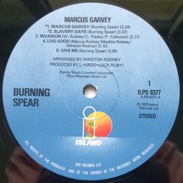 Burning Spear - Marcus Garvey | Island Records (ILPS 9377) - 3