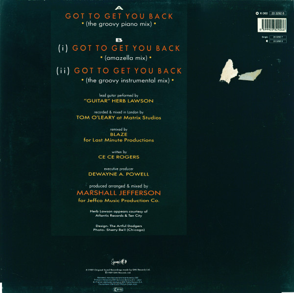 Kym Mazelle - Got To Get You Back | Syncopate (20 3292 6) - 2 Kym Mazelle - Got To Get You Back | Syncopate (20 3292 6) - 2