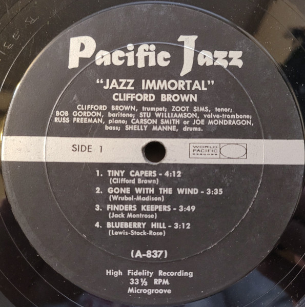 Clifford Brown featuring Zoot Sims - Jazz Immortal | Pacific Jazz (PJ-3) - 3 Clifford Brown featuring Zoot Sims - Jazz Immortal | Pacific Jazz (PJ-3) - 3