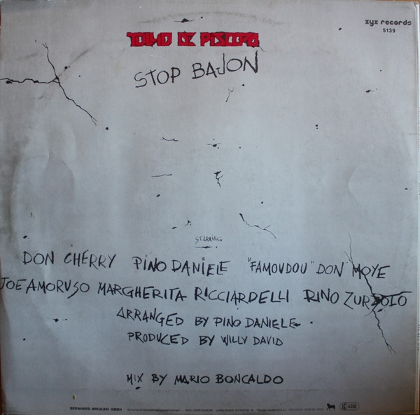 Tullio De Piscopo - Stop Bajon | ZYX Records (5139) - 2