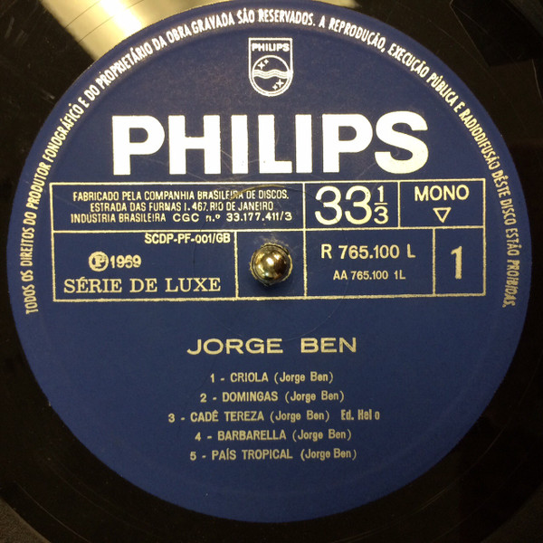Jorge Ben - Jorge Ben | Philips (R 765.100 L) - 3 Jorge Ben - Jorge Ben | Philips (R 765.100 L) - 3