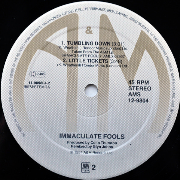 Immaculate Fools - Immaculate Fools | A&M Records (AMS 12.9804) - 4 Immaculate Fools - Immaculate Fools | A&M Records (AMS 12.9804) - 4
