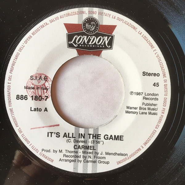 Carmel - It's All In The Game | London Records (886 180-7) - 3 Carmel - It's All In The Game | London Records (886 180-7) - 3