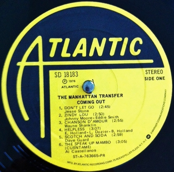 The Manhattan Transfer - Coming Out | Atlantic (SD 18183) - 3 The Manhattan Transfer - Coming Out | Atlantic (SD 18183) - 3