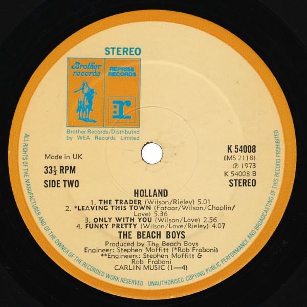 The Beach Boys - Holland | Reprise Records (K 54008) - 4