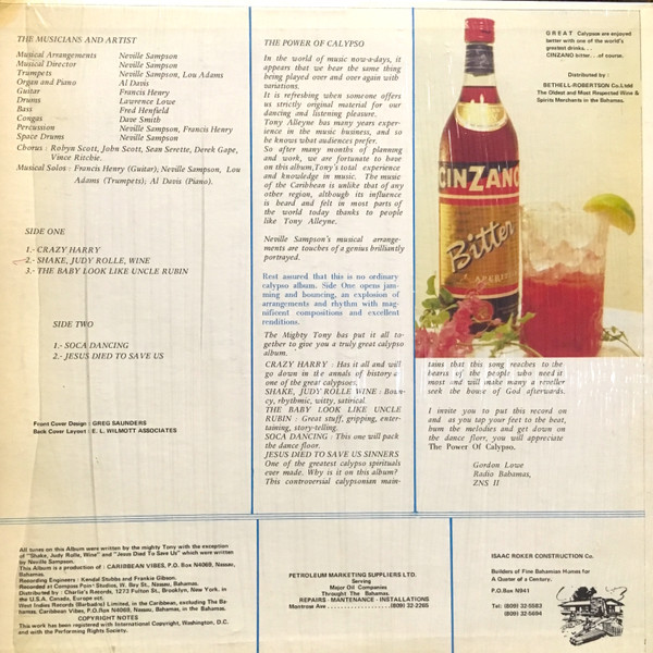 Tony Alleyne - Great Caribbean Calypsoes | Caribbean Vibes (none) - 2 Tony Alleyne - Great Caribbean Calypsoes | Caribbean Vibes (none) - 2