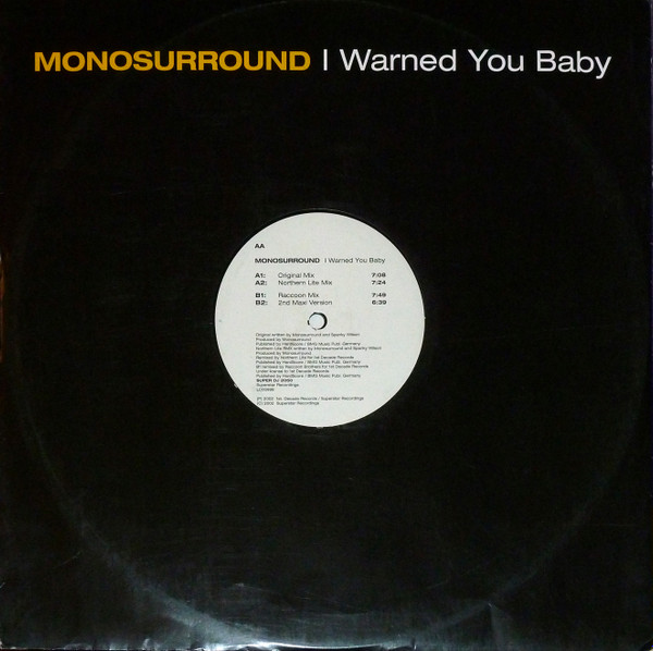 Monosurround - I Warned You Baby | Superstar Recordings (SUPER DJ 2050)