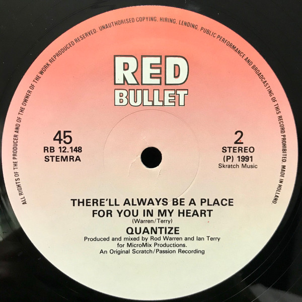 Quantize - Stop! In The Name Of Love / There'll Always Be A Place For You In My Heart | Red Bullet (RB 12.148) - 3