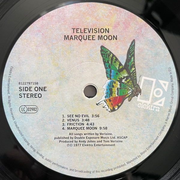 Television - Marquee Moon | Elektra (R1 1098) - 3 Television - Marquee Moon | Elektra (R1 1098) - 3