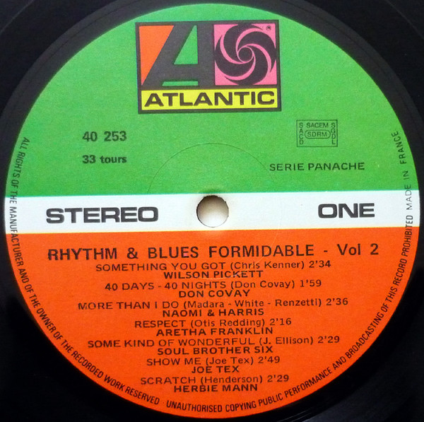 Various - Rhythm And Blues Formidable Vol. 2 | Atlantic (40 253) - 3 Various - Rhythm And Blues Formidable Vol. 2 | Atlantic (40 253) - 3
