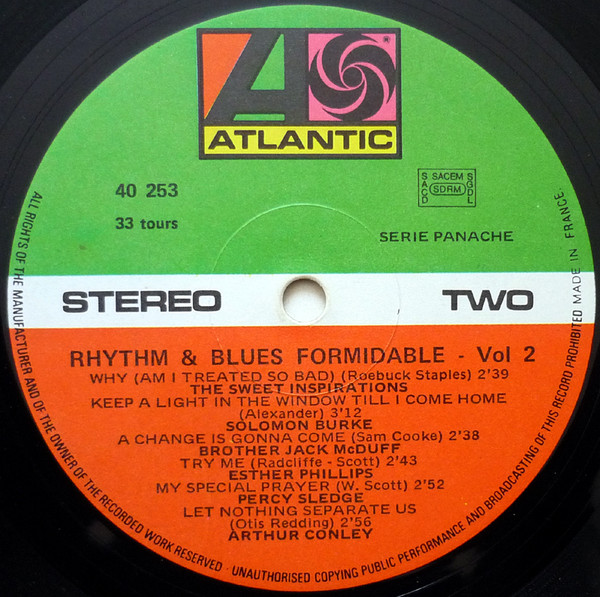 Various - Rhythm And Blues Formidable Vol. 2 | Atlantic (40 253) - 4 Various - Rhythm And Blues Formidable Vol. 2 | Atlantic (40 253) - 4