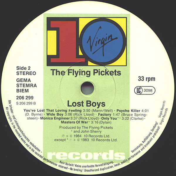 The Flying Pickets - Lost Boys | 10 Records (206 299) - 3 The Flying Pickets - Lost Boys | 10 Records (206 299) - 3