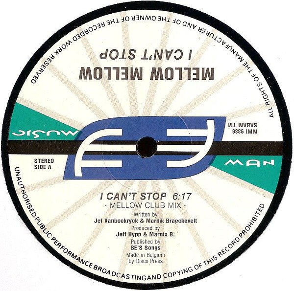 Mellow Mellow - I Can't Stop | Music Man Records (MMI 9386)