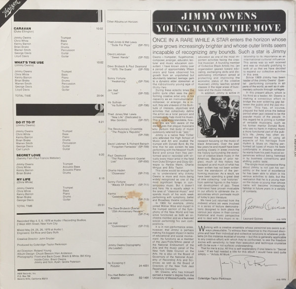 Jimmy Owens - Jimmy Owens | Horizon (SP-712) - 2