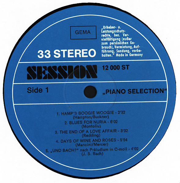 Various - Piano Selection | Session (SES 12000 ST) - 4 Various - Piano Selection | Session (SES 12000 ST) - 4
