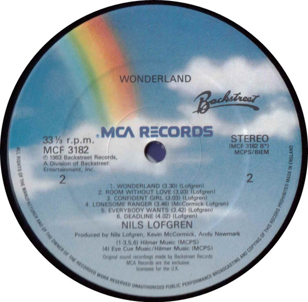 Nils Lofgren - Wonderland | MCA Records (MCF 3182) - 4 Nils Lofgren - Wonderland | MCA Records (MCF 3182) - 4