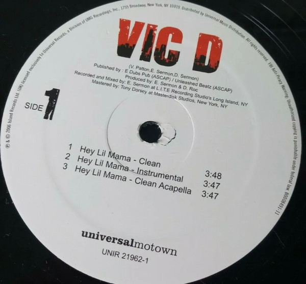 Vic Damone - Hey Lil Mama | Universal Motown (UNIR 21962-1) - 2 Vic Damone - Hey Lil Mama | Universal Motown (UNIR 21962-1) - 2