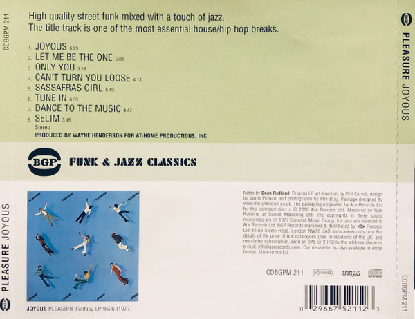 Pleasure - Joyous | BGP Records (CDBGPM 211) - 2