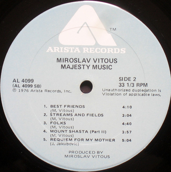 Miroslav Vitous - Majesty Music | Arista (AL 4099) - 4