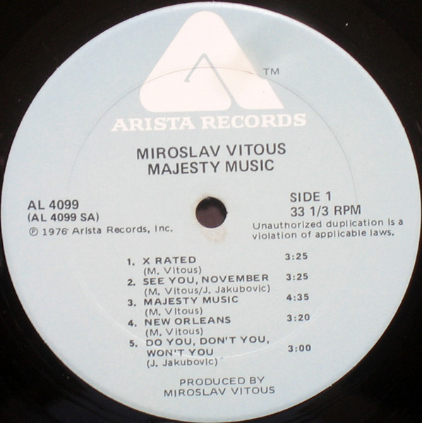 Miroslav Vitous - Majesty Music | Arista (AL 4099) - 3