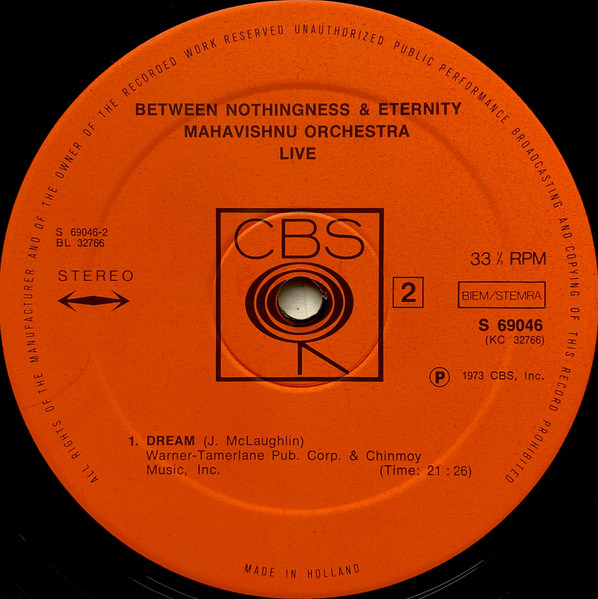 Mahavishnu Orchestra - Between Nothingness & Eternity | CBS (S 69046) - 4