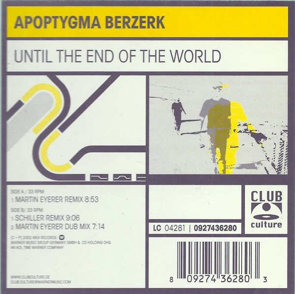 Apoptygma Berzerk - Until The End Of The World | Club Culture (0927436280) - main Apoptygma Berzerk - Until The End Of The World | Club Culture (0927436280) - main