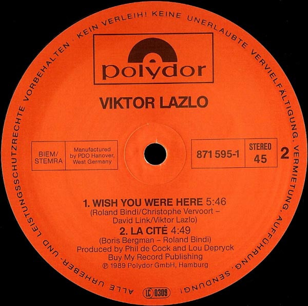 Viktor Lazlo - City Never Sleeps | Polydor (871 595-1) - 4 Viktor Lazlo - City Never Sleeps | Polydor (871 595-1) - 4